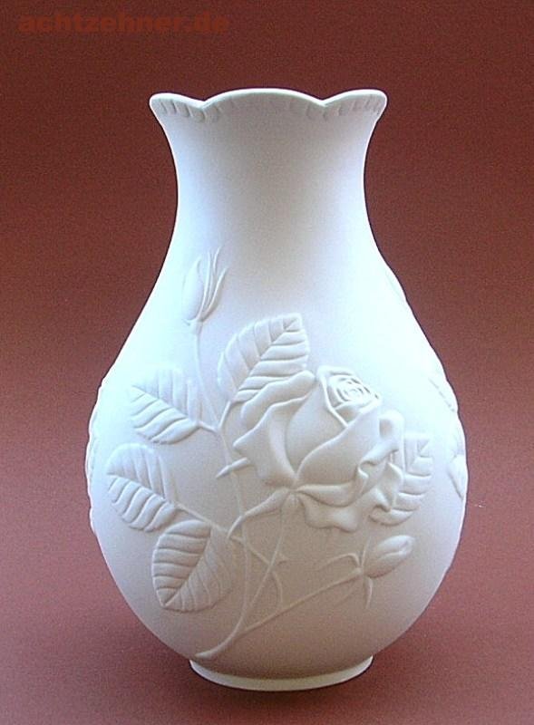 Vase " Rosengarten " weiß Kaiser Porzellan 18 cm