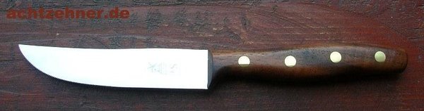 Windmühlenmesser Steakmesser breit Walnuss Messingnieten 25 cm