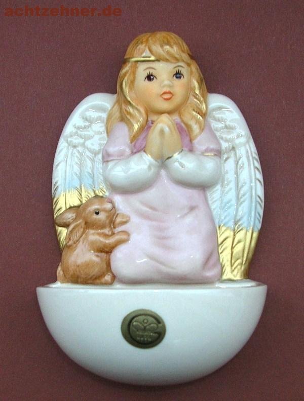 Weihwasserkessel Engel mit Häschen von Goebel 12 cm